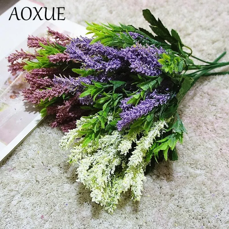 Fiori decorativi Pastorale americana Manico piccolo 6 rami Schiuma di lavanda Bouquet Fiore di simulazione Decorazione domestica Ornamento Matrimonio