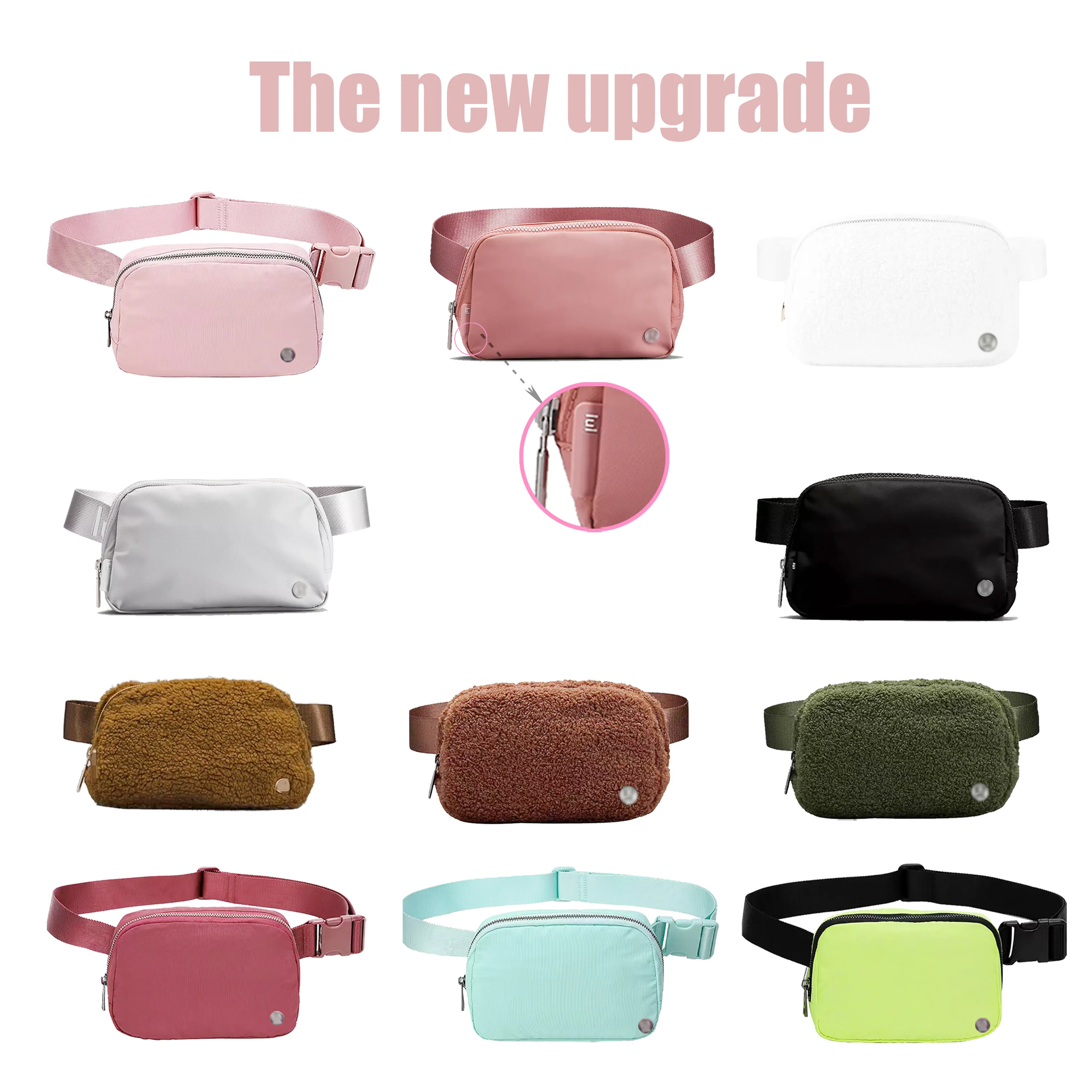 Utomhussport Yoga lulul överallt bälte bum Väska lulu dam kvinna Nylon fleece bröst bumbag bestseller Luxury Designer Crossbody Shoulder lu fanny pack Midjeväskor