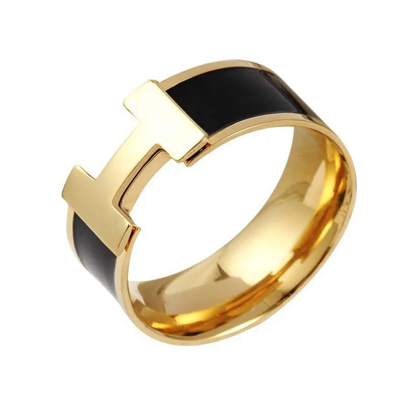 Кольцо с буквой H 6 мм, роскошные брендовые дизайнерские кольца, классические ювелирные изделия, кольца для пар, вечеринка, свадьба, помолвка, ювелирные изделия для подруги, подарок на день святого валентина