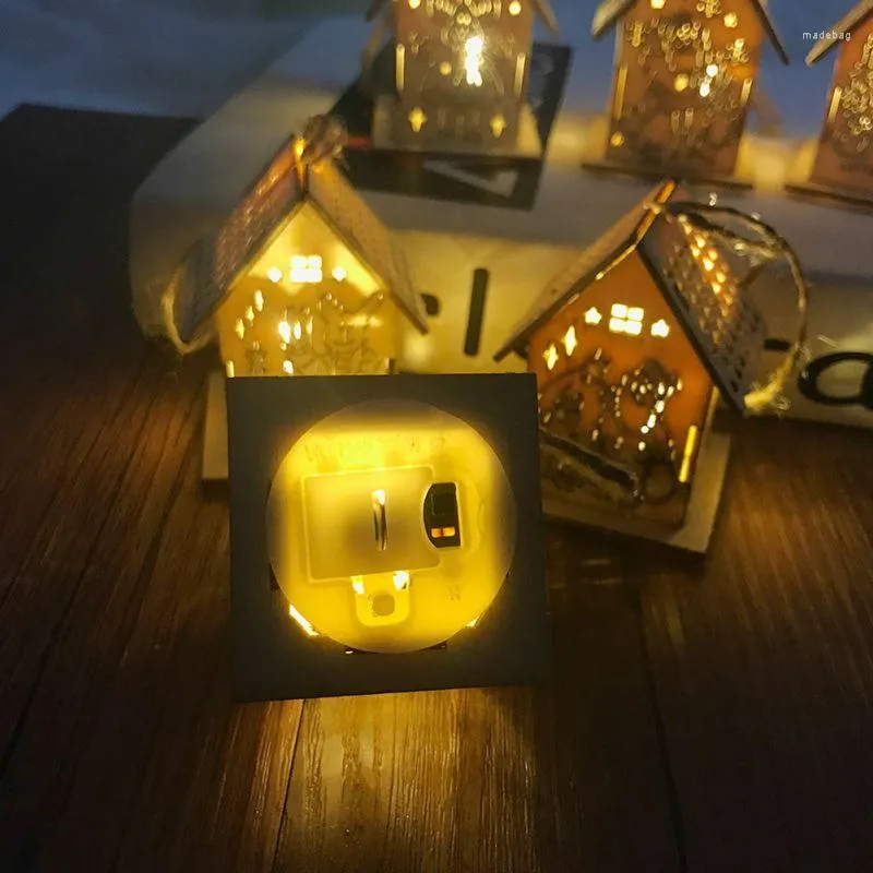 Decorações de Natal Led Wooden House Decoration for the Family Garden Party Wedding Holiday Tree 1