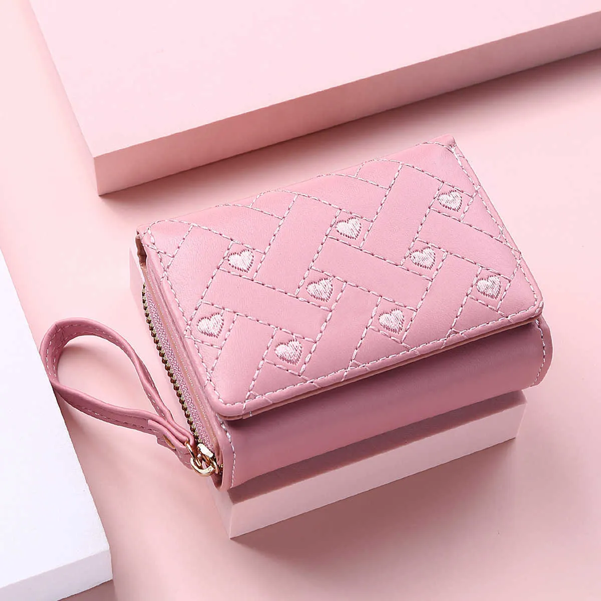 For Kawaii Cute Luxury Designer Lady Pink Women Wallets Small