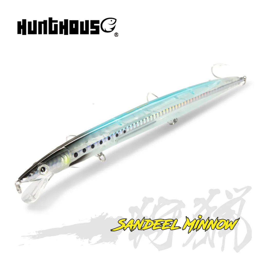 Betar lockar hunthouse sandeel minnow 143mm14g 173mm23g 208mm33g artificiell jerkbait wobbler lång gjutning stickbait öring pesca 230204