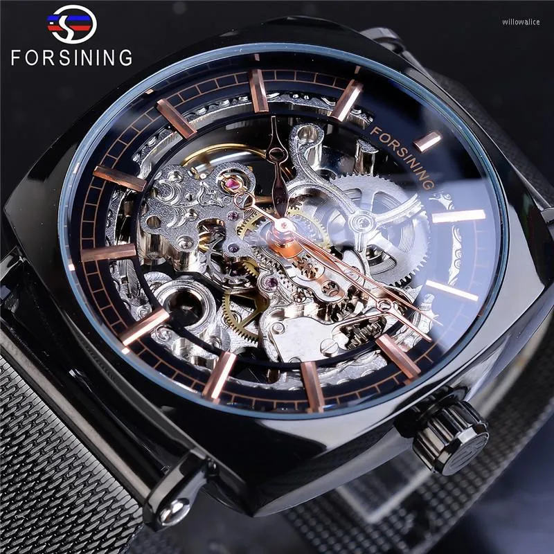 Нарученные часы модные повседневные бренды часы бренды сетки сетки водонепроницаемые автоматические механические часы Relogio masculino
