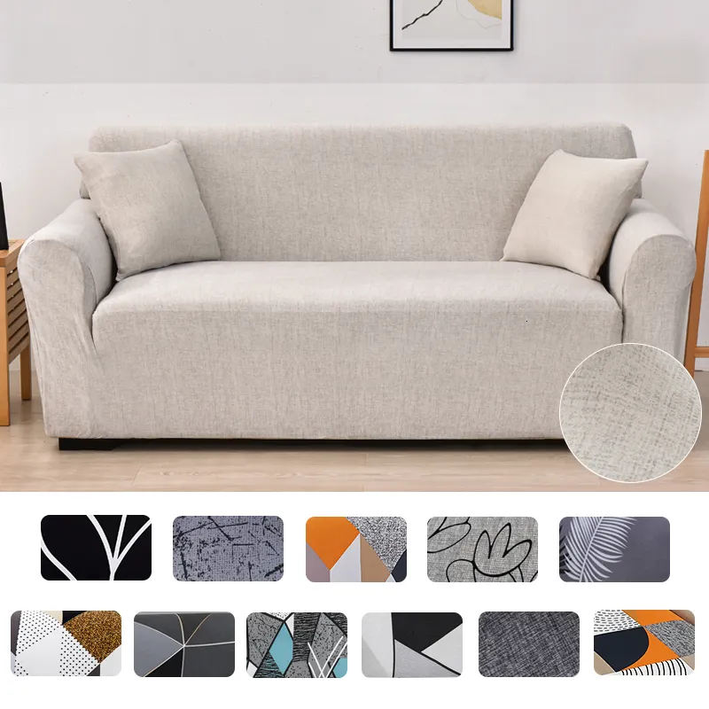 Stol täcker Coolazy Stretch Plaid soffa slipcover elastic för vardagsrum funda soffa soffa täcke heminredning 1234Seater 230204