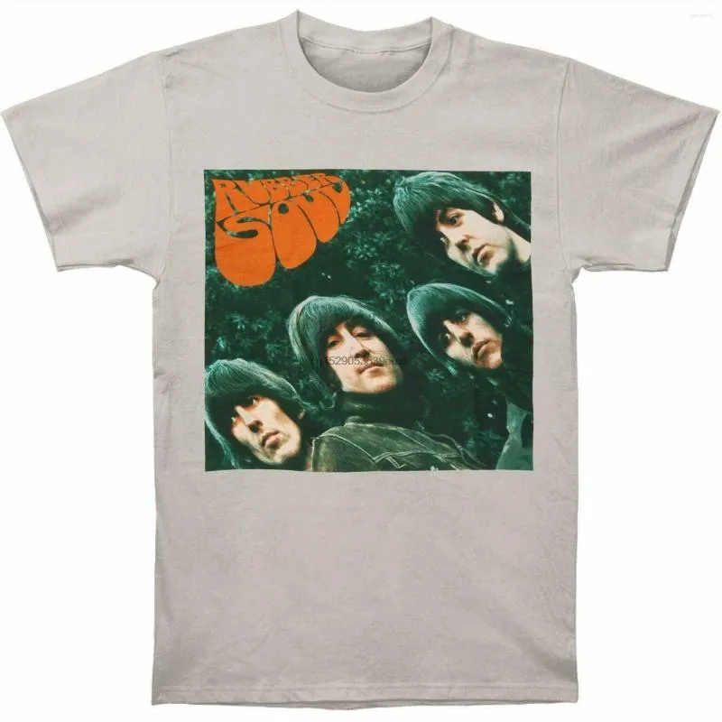 Herren T-Shirts Authentic Band Rubber Soul Slim Fit T-Shirt Silber S-2XL