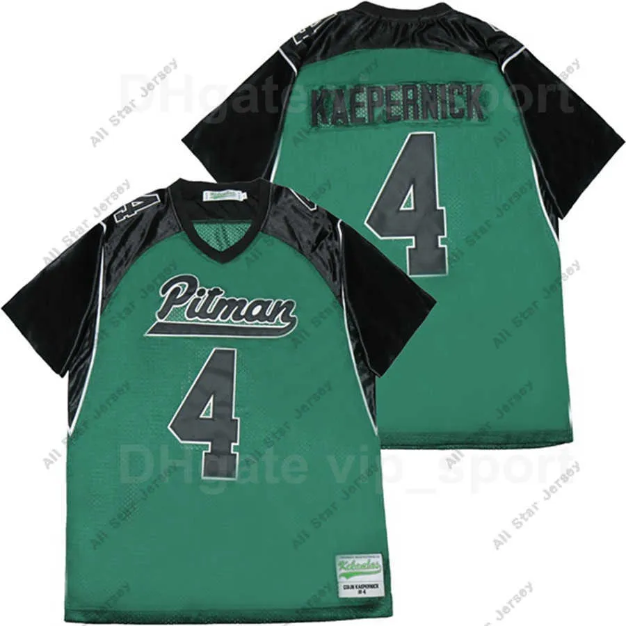 American College Football Wear John H. Pitman Football 4 Colin Kaepernick High School Jersey Uomo Squadra Colore Verde Sport Puro cotone Tutto cucito Traspirante Top Quali