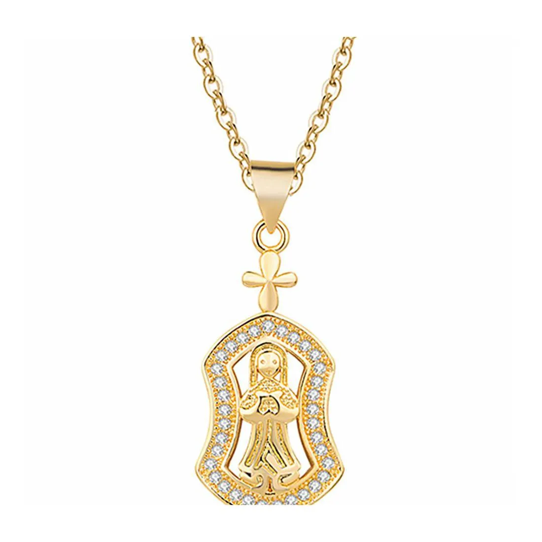 Pendentif Colliers Mode Exquis Bijoux Lettre Ronde Jésus Christ Voyageurs Chrétiens Patron Saint Pendentifs Vipjewel Drop Deliver Dha9I