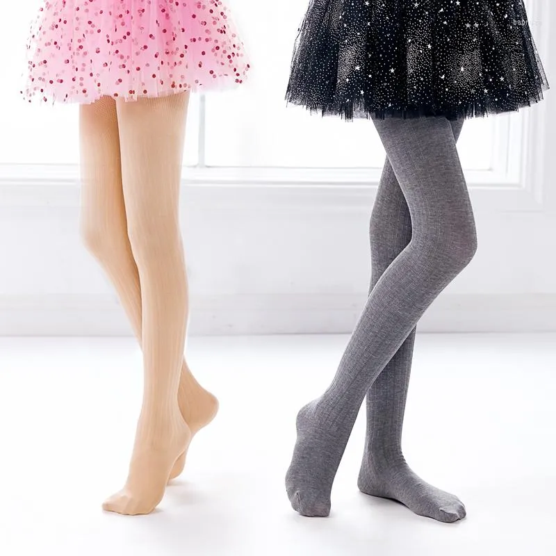 Stage Wear Girls Ballet Dance Tights Kids Gymnastics Socks Nylon Leggings Non-slip Striped Pantyhose Children Footed