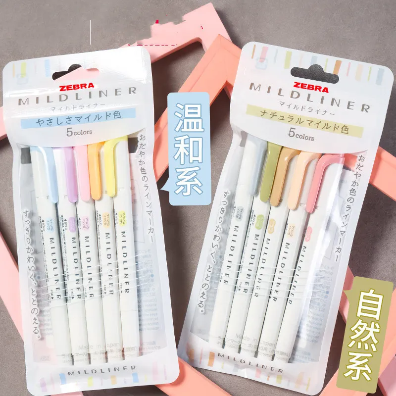 Japanese Markers Zebra WKT7 Mildliner : Double Tip Colorful