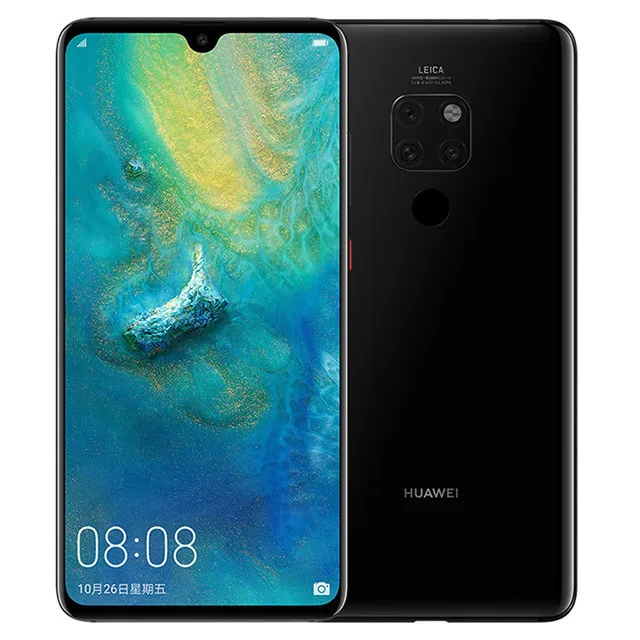 Téléphone portable d'origine Huawei Mate 20 4G intelligent 6 Go de RAM 64 Go de 128 Go de ROM Kirin 980 Octa Core Android 6,53" Plein écran 24MP AI NFC 4000mAh ID d'empreintes digitales Téléphone portable étanche