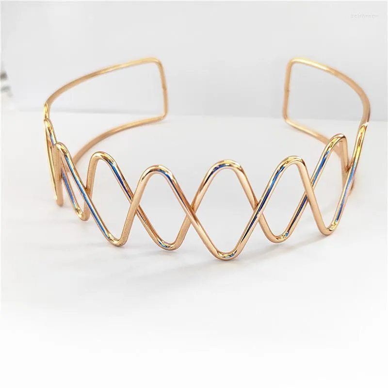 Choker Chokers Punk Gold Color Wide Torques Necklace For Women Big Geometric Fashion Statement Collier CollarChokers Pear22