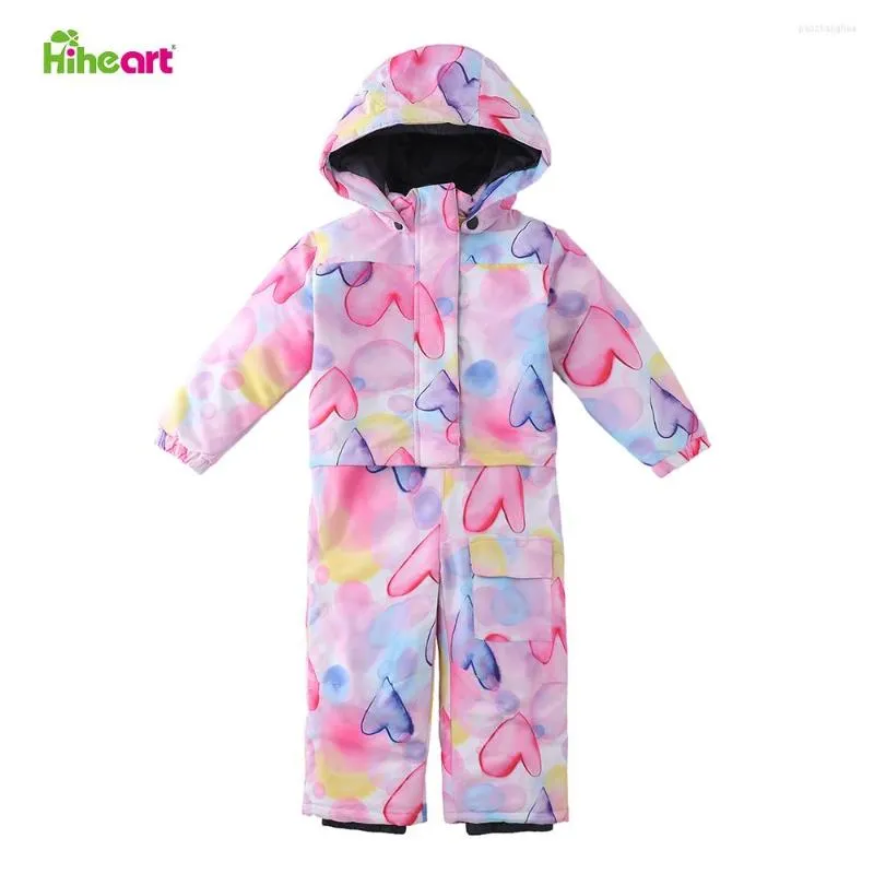 Ensembles de vêtements Hiheart -30 degrés enfants combinaison de ski salopette enfants vêtements imperméables filles garçons vêtements d'extérieur d'hiver costumes de snowboard de neige