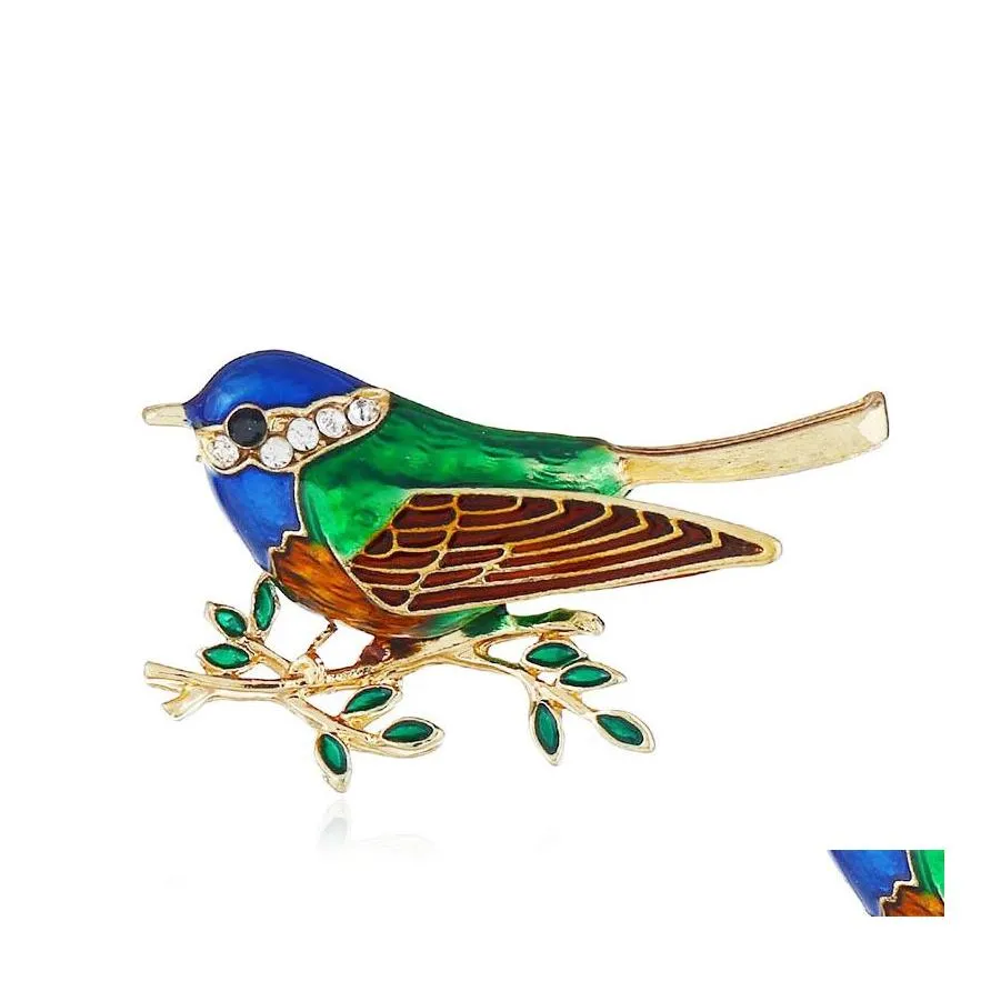 Broches Broches Creative Émail Broches Oiseau Mode Mignon Animal Broche Unisexe Femmes Hommes Bijoux Colorf Style Cadeau Drop Delivery Otnug