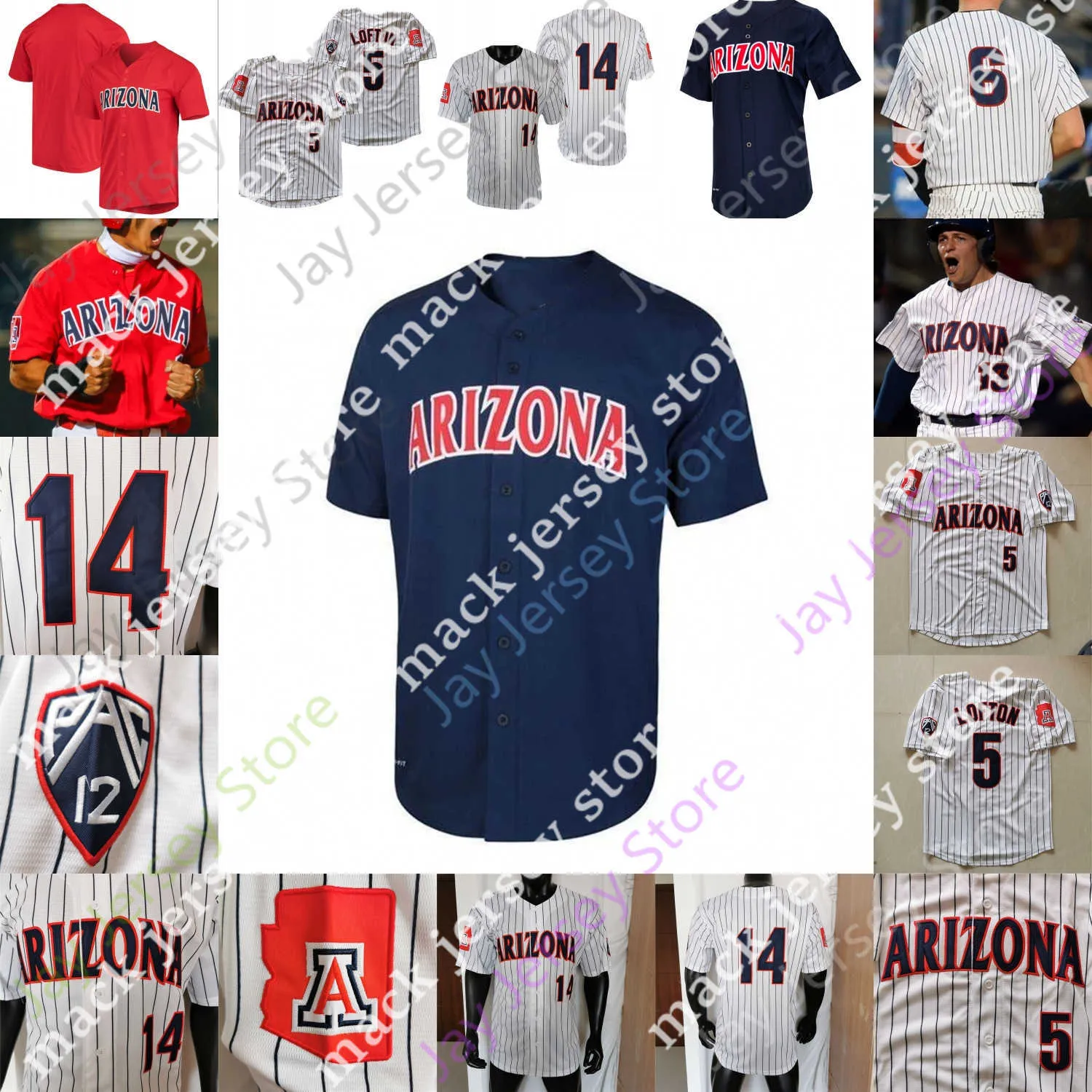 Baseball Jerseys 2022 Arizona Wildcats Baseball Jersey NCAA College TJ Nichols Anthony Susac Dawson Netz Cameron Laliberte Splaine Garrett