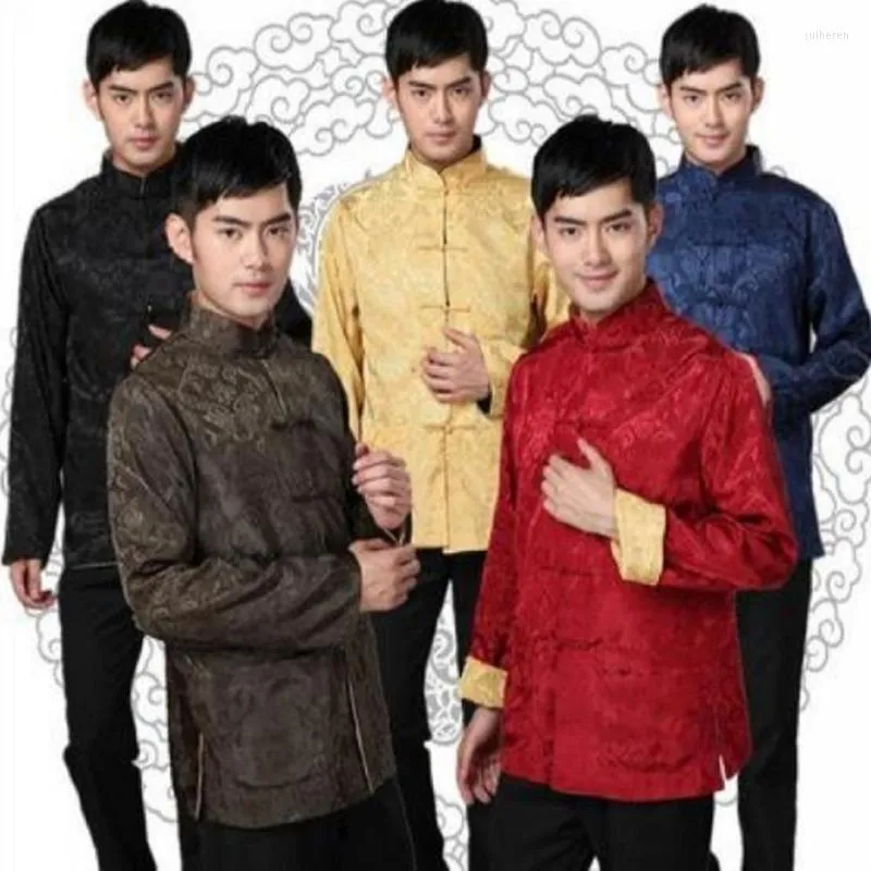 민족 의류 8 컬러 중국 중국 전통 자수 탕 슈트 jiu jitsu 윙 chun 무술 셔츠 캐주얼 긴 슬리브