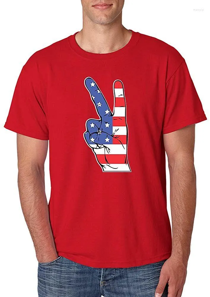 Herrar t skjortor amerikansk flagg hand tee skjorta sommarmens cool 2023 andas all bomull kort ärm t-shirt