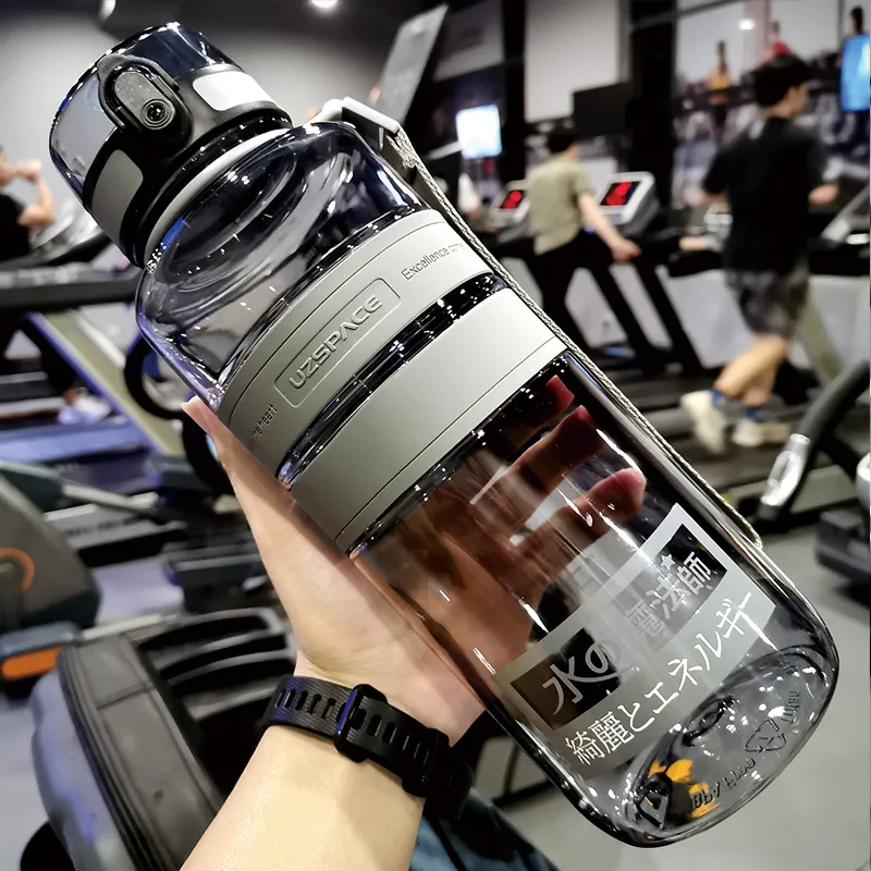 Wasserflaschen 1L 15L 2L Fitness Sport Große Kapazität Umweltfreundlicher Kunststoff Tragbarer auslaufsicherer Shaker Fruchtgetränk BPA-frei 230204