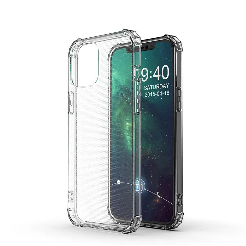 Transparent phone case For iphone 11 12 13 pro max 14 XR TPU PC Protective Fall-prevention Shockproof Clear Cover