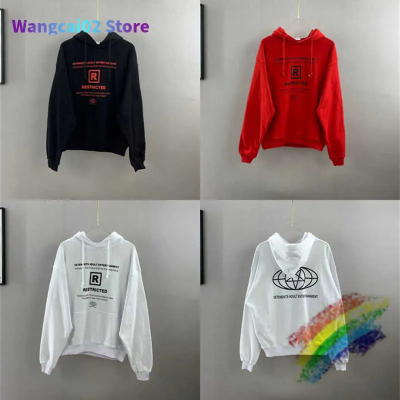 Erkek Hoodies Sweatshirts Vetements Hoodie Erkek Kadın 1 1 En İyi Kalite Büyük Boy Vetements Yetişkin Eğlence Kapüşonlu Veteriner Kazak 020423H