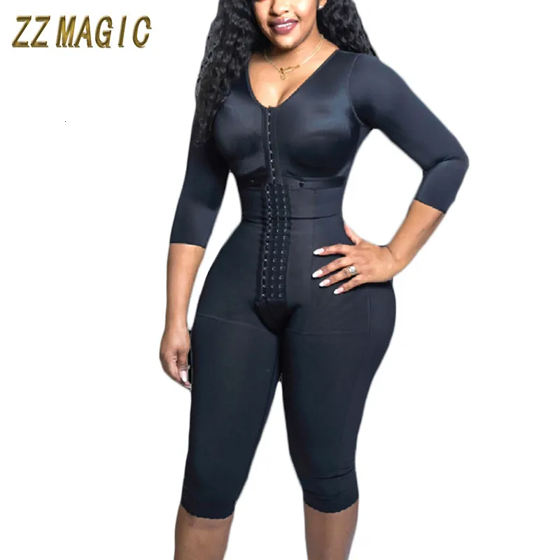 Waist Tummy Shaper Fajas Colombianas Mujer Full Body Support Arm Compression Shrink Your Waist With Built In Bra BBl Post Op Surgery Supplies 230203