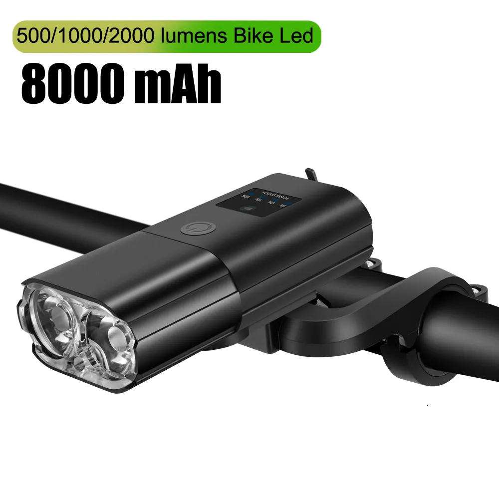 Luzes de bicicleta 4000mAh Smart Inducty Bicycle Front Set USB Recarregável 800 lúmen LED Cabeça com lâmpada de chifre Flash 230204