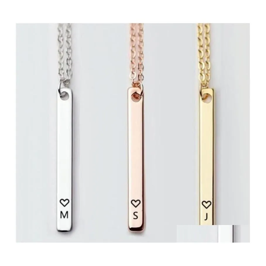 Hanger kettingen initiële letterbar lariat voor vrouwen mannen 26 Engelse alfabet hart y vorm ketens choker mode sieraden cadeau druppel otgxp