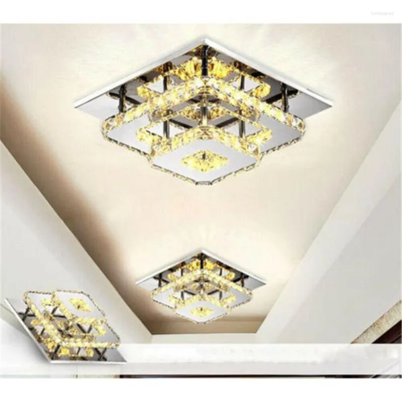 천장 조명 현대식 크리스탈 LED 샹들리에 플러시 장착 램프 램프 거실 침실 실내 홈 장식 AC95-260V