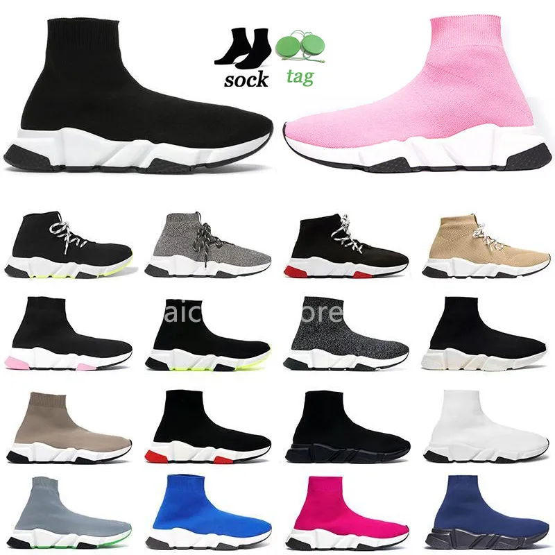 2022 Fashion Sock Trainers Womens Mens Runned Running Shoes Beige Black Red Volt Clearsole Tripler Etoile Vintage Sneakers Boots Size 36-45 B9
