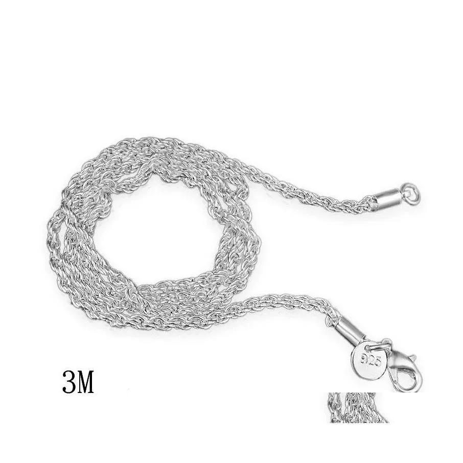 Ketten M Twisted Rope Für Frauen Männer 925 Sterling Silber Chokerhalsketten Schmuck In Bk 1630 Zoll Drop Lieferung Anhänger Otzdd