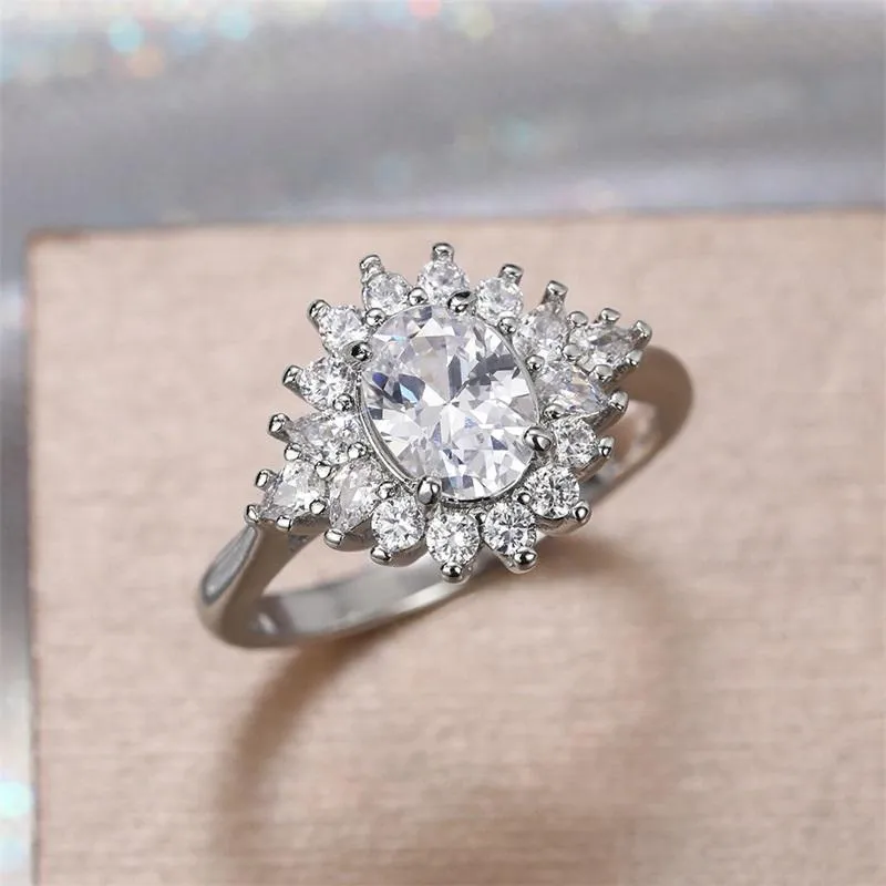 Wedding Rings Gorgeous Luxury Bridal Ring Full Shiny Zirconia Exquisite Design Engagement Accessories Gift Novel Party JewelryWedding