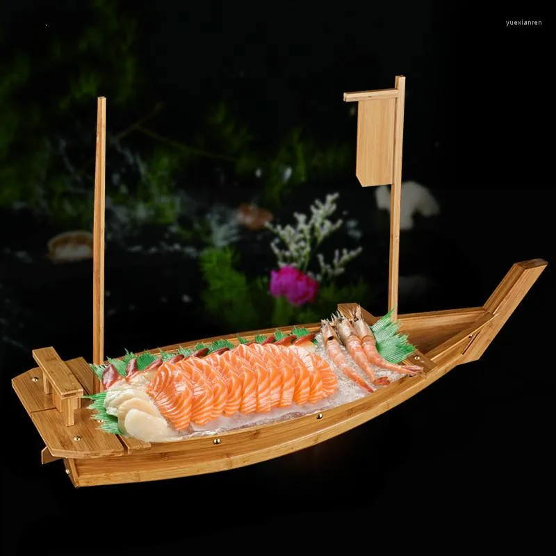 Plates Creative Dragon Boat Luxury Tatu Dry Ice Platter Sushi Table Container Japanese Cuisine Plate Set