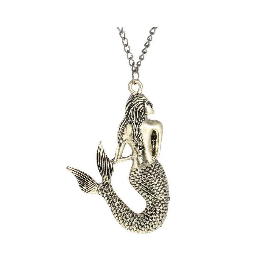 Anhänger Halsketten Meerjungfrau Halskette Bronze Kette Vipjewel Drop Lieferung Schmuck Anhänger Dhdcg