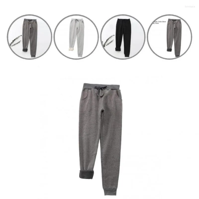 Pantalon Femme Pantalon De Sport Droit Résistant Au Froid Long Cordon Doublé Polaire Pantalon De Survêtement Jogger Pour Le Yoga