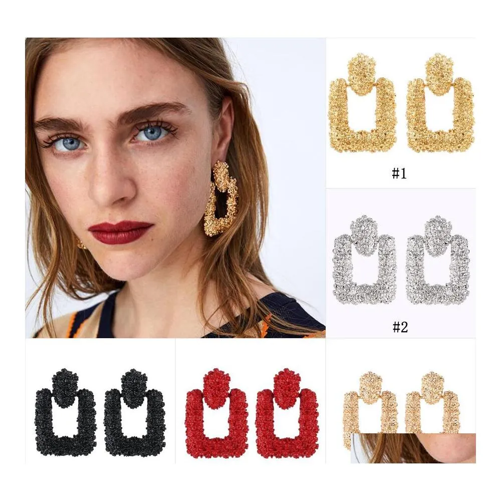 Dangle Chandelier Womens Geometric Metal Earrings For Female Bohemian Hyperbolic Large Big Long Statement Drop Jewelry Gift Deliver Otdrv