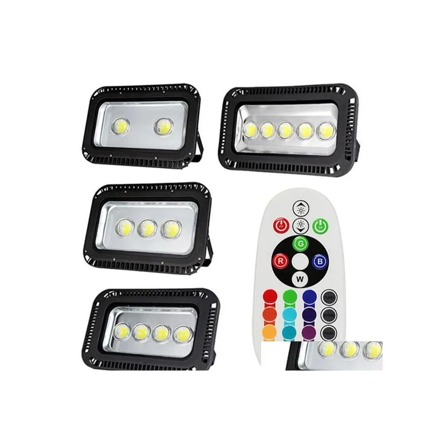 Flutlichter im Freien LED-Flutlicht 200W 300W 400W 500W 600W RGB / Warm Cool Whit Projekt Wasserdichte Außenlampe Beleuchtung Drop Deli Dhpmz