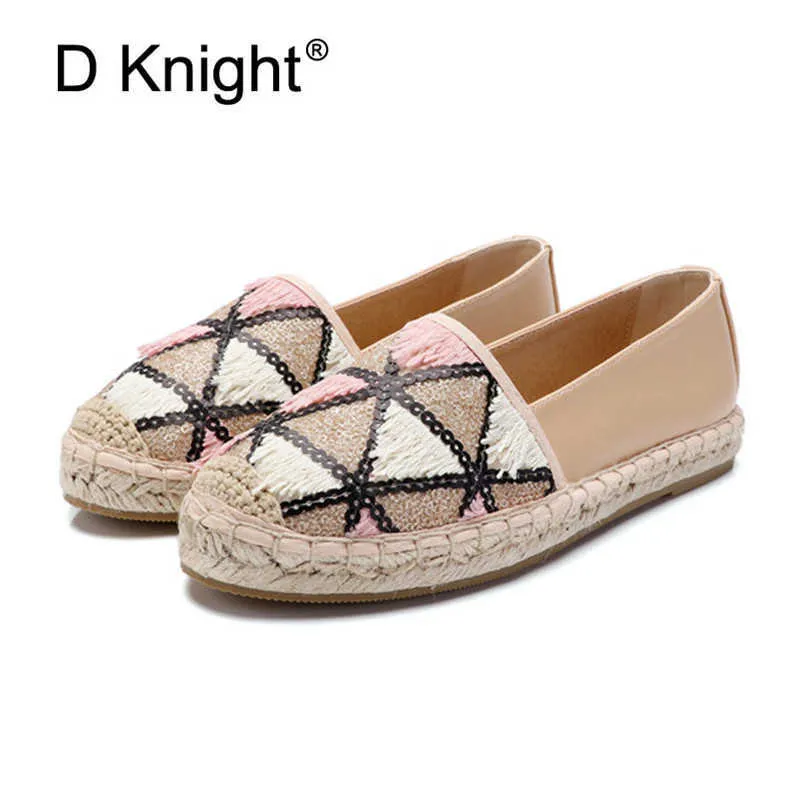 드레스 슈즈 브랜드 패치 워크 Espadrilles Shoes 여자 새로운 편안한 슬립에 여성 플랫폼 크리퍼 플랫 여성 로퍼 핑크 네이비 모카신 g230130