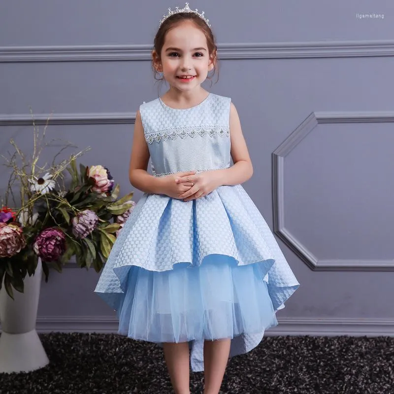 Robes de demoiselle d'honneur pour adolescentes, robe longue à fleurs devant et dos court, pour fête d'anniversaire, cérémonie de mariage pour enfants