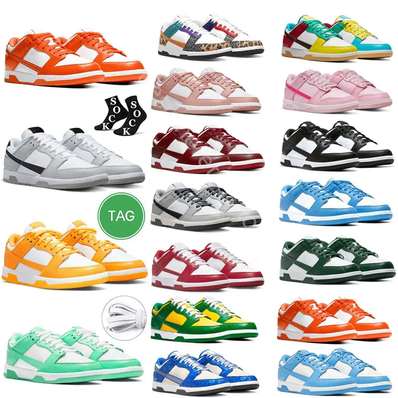 2024 triple pink lows Designers mens womens running shoes Panda White Black Pine Green University Red UNC Coast Glow Syracuse Purple Pulse Laser Orange big size 14 15