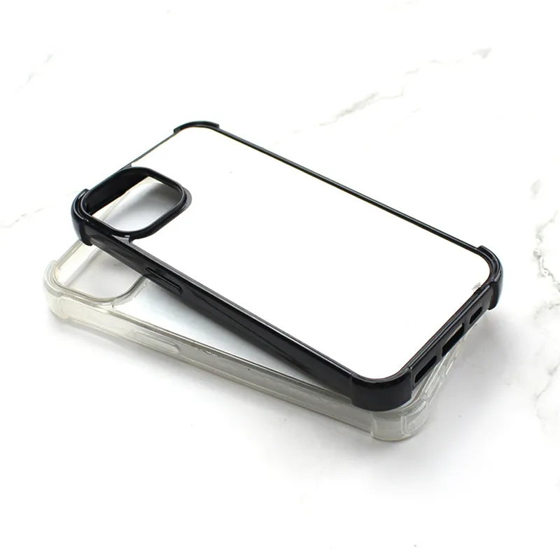 승화 전화 케이스 블랭크 소프트 히트 전송 재료 쉘 DIY 충격 방지 전화 에어백 케이스 iPhone 14 Pro Max B242 용.
