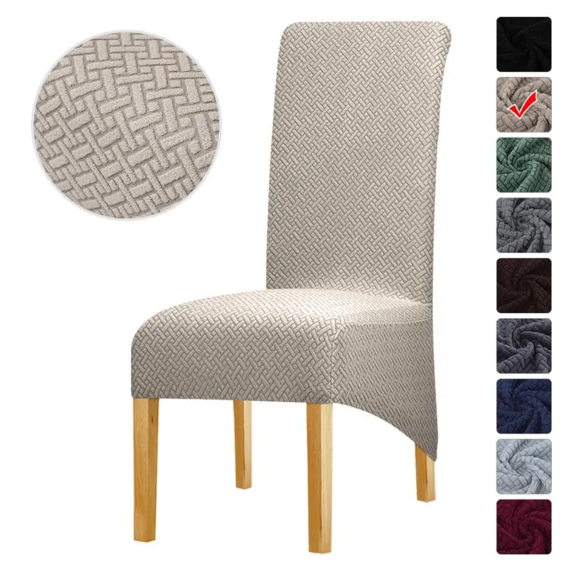 Housses de chaise couverture polaire extensible taille XL siège arrière long avec pour chaises de salle à manger de mariage chaise de cuisine