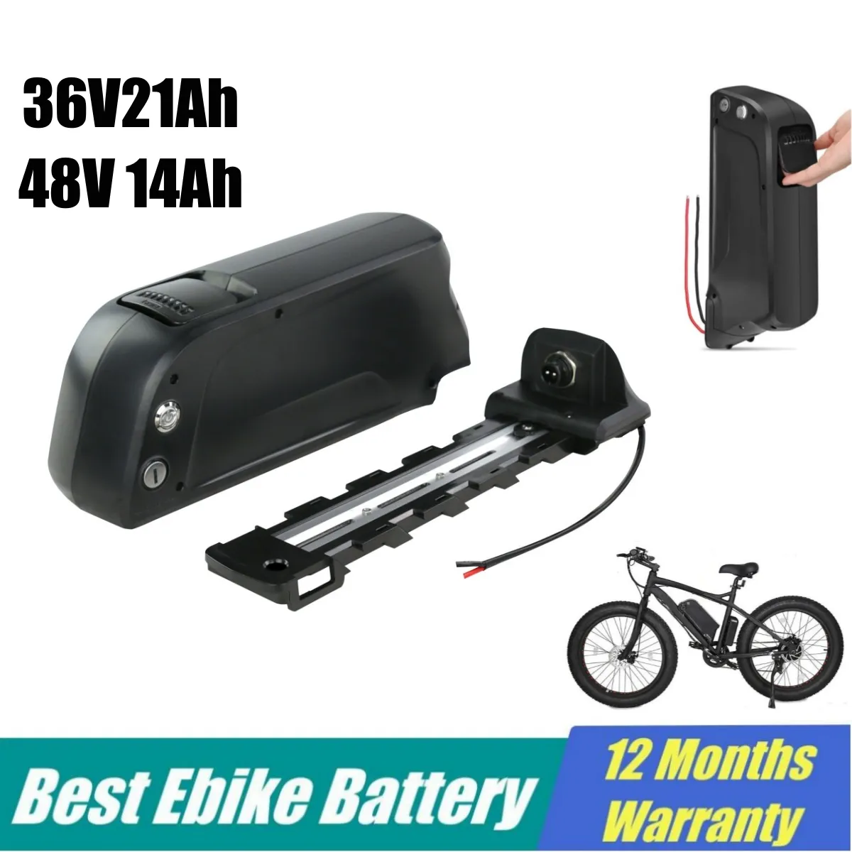 EBike Battery 48V 14Ah Dolphin Atlas för uppgradering Radwagon Radcity Mountain Bike 36V 20AH Downtube Lithium Battery Pack 750W 1000W Electric Bicycle Motor