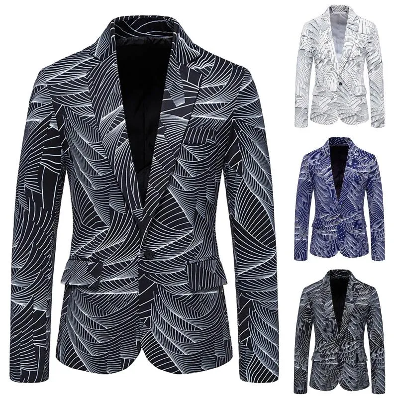 Men's Suits & Blazers Blazer Men Floral Printing Suit Jacket Business Office Inner Party Prom Wedding Stylish Tuxedo Hombre Jackets