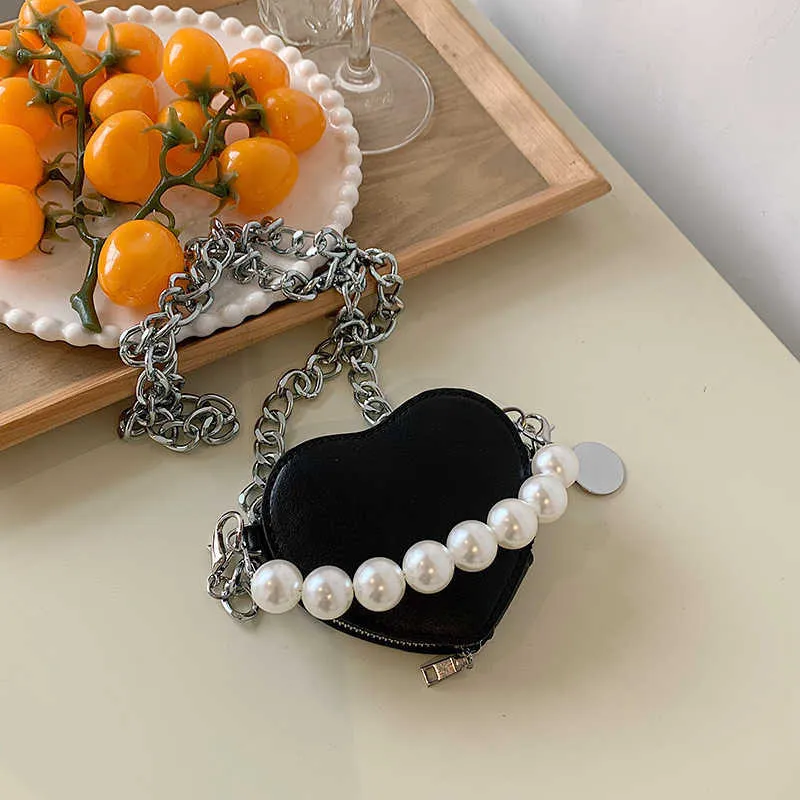 Borse a tracolla Love Pearl Chain Mini Marsupio Versione coreana Piccola decorata con una cintura a tracolla