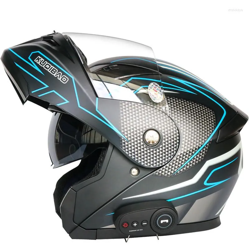 Casques de moto Hommes Femmes Flip Casque Avec Bluetooth Cascos Para Moto Motocross Plein Visage Moto Accessoires