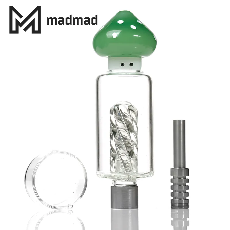 Coffret cadeau Smoking NC kit avec collecteur de nectar en verre, bol en verre transparent, embout en acier inoxydable à joint vissé 510 longueur totale 178mm