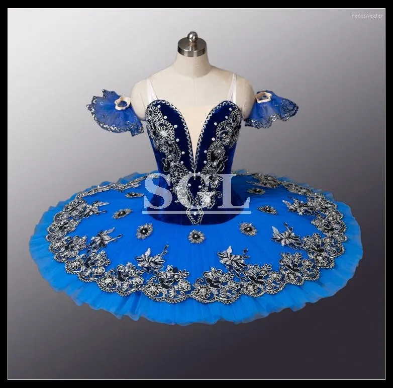 Stage Wear Classical Ballet Tutu Costume For Sale Adult Women Kids Girls Size Tutus Professional Blue AT1055B