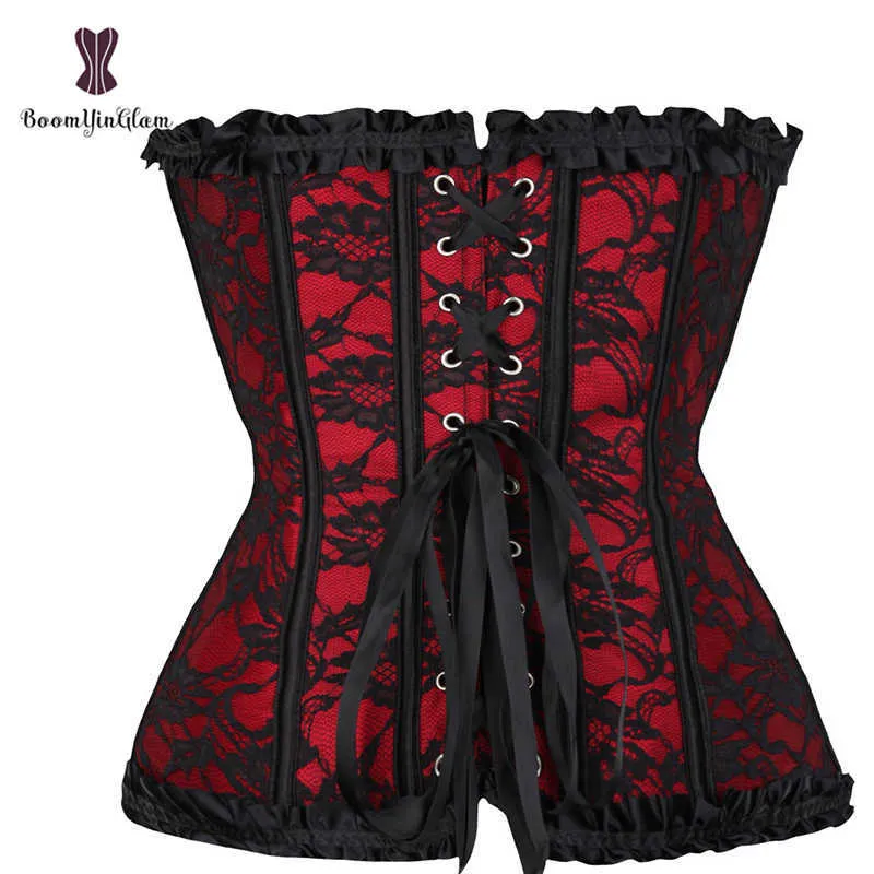 Waist And Abdominal Shapewear Red Women Mesh Grid Lingerie Basque Corselet  Bustier Floral Lace Overlay Corset Overbust Plus Size 805 0719 From  Nxysexproducts, $11.91