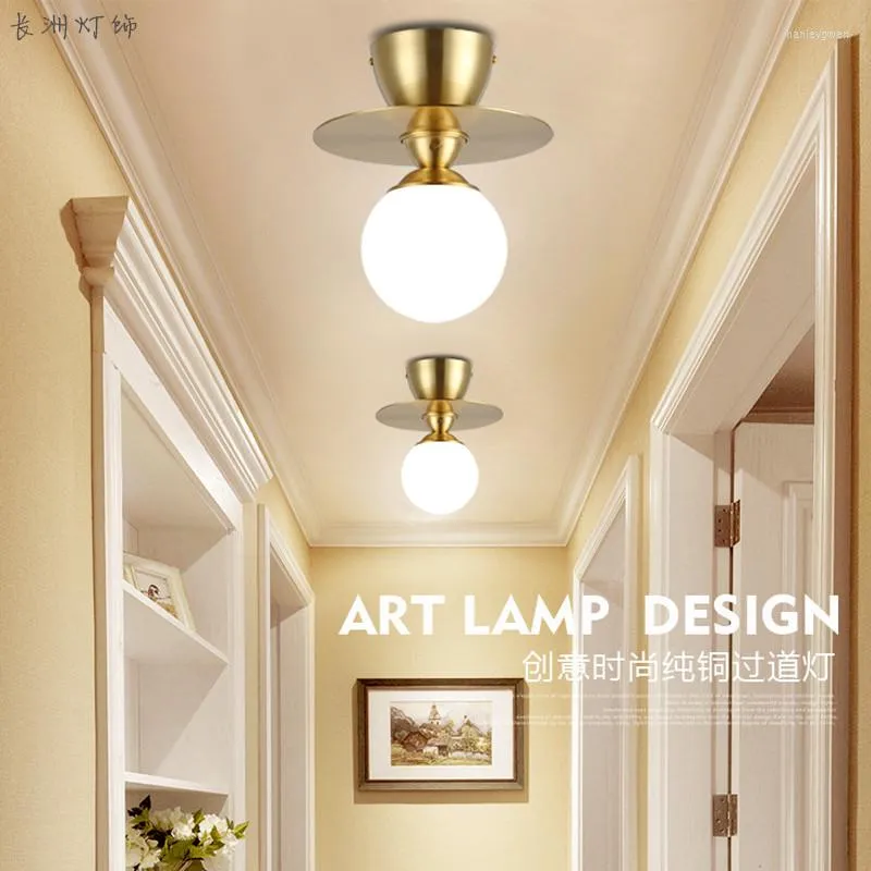 Ceiling Lights LOFT Iron Brass Light Sitting Room Corridor Of The Bedroom Lamp Lighting