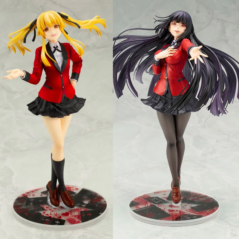 Figurines d'action 22 cm figurine d'anime Kakegurui figurine d'action Jabami Yumeko uniforme Kakegurui Ver. Mary Saotome Figurine Collection Modèle Poupée Jouets 230203