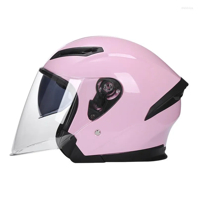 Casques de moto Casque BYB Vélo électrique Adulte Unisexe Demi Double lentille